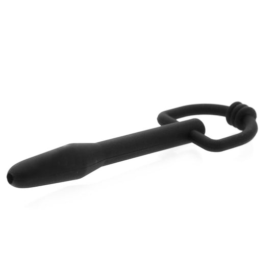 The Hallows Black Silicone Hollow D Ring Penis Plug