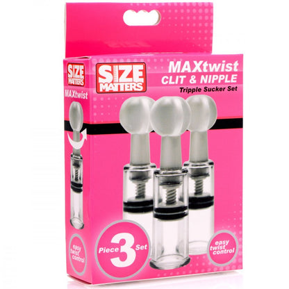 Max Pleasure Pink Clit and Nipple Triple Sucker Set
