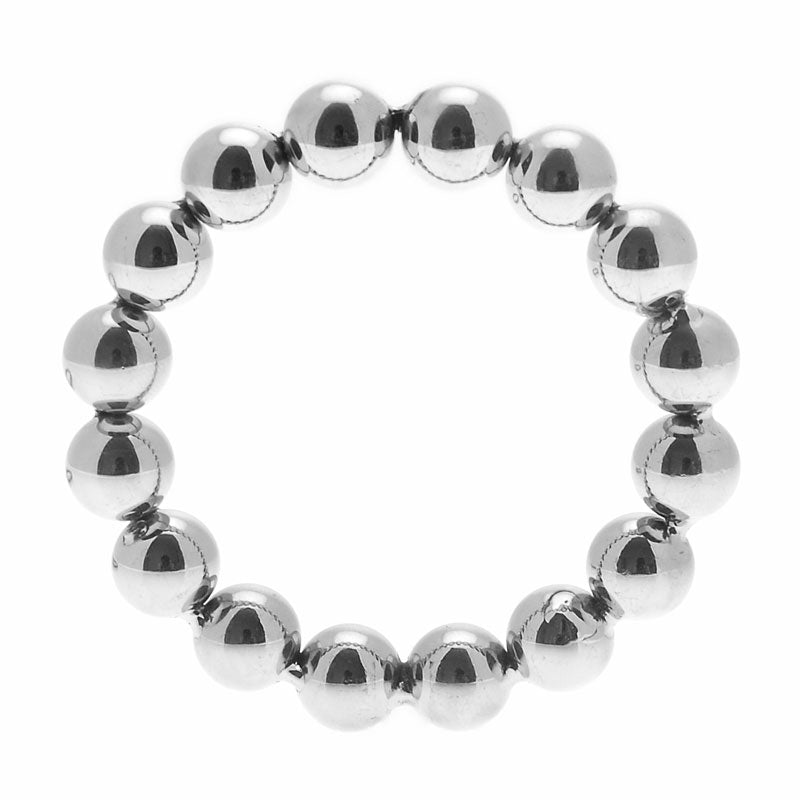 Meridian Silver Stainless Steel Beaded Cock Ring ML