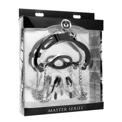 Mutiny Black Silicone O Ring Gag with Nipple Clamps