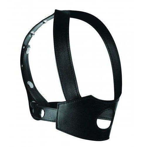 Master Series Black Dildo Face Harness for Unisex Fit