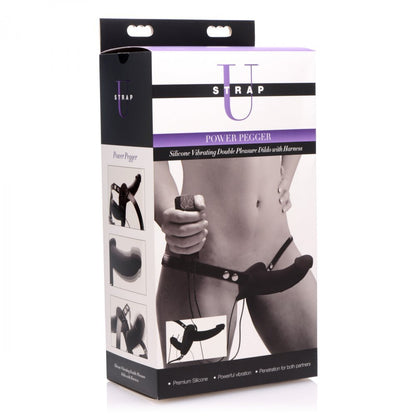 Pleasure Plus Black Silicone Vibrating Double Dildo