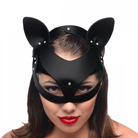 XR Brands Black Master Series Bad Kitten Leather Cat Mask


