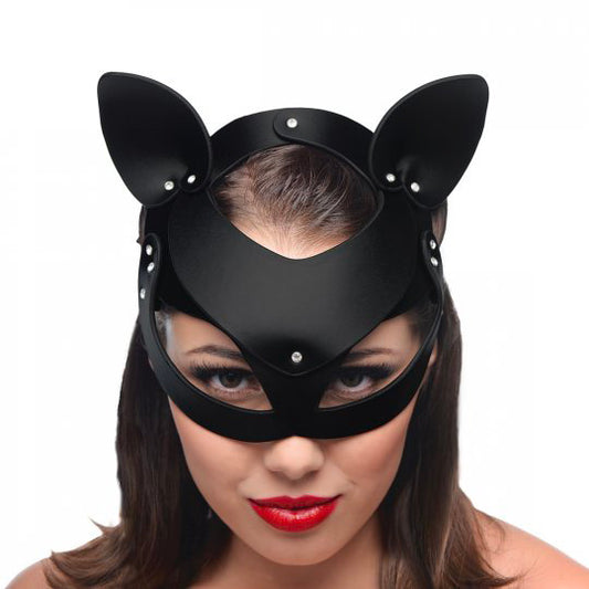 XR Brands Black Master Series Bad Kitten Leather Cat Mask

