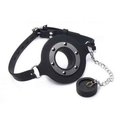 Pie Hole Black Silicone Feeding Gag for Sensory Play