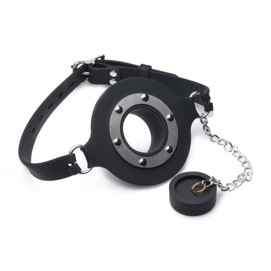 Pie Hole Black Silicone Feeding Gag for Sensory Play