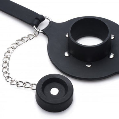 Pie Hole Black Silicone Feeding Gag for Sensory Play