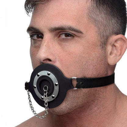 Pie Hole Black Silicone Feeding Gag for Sensory Play