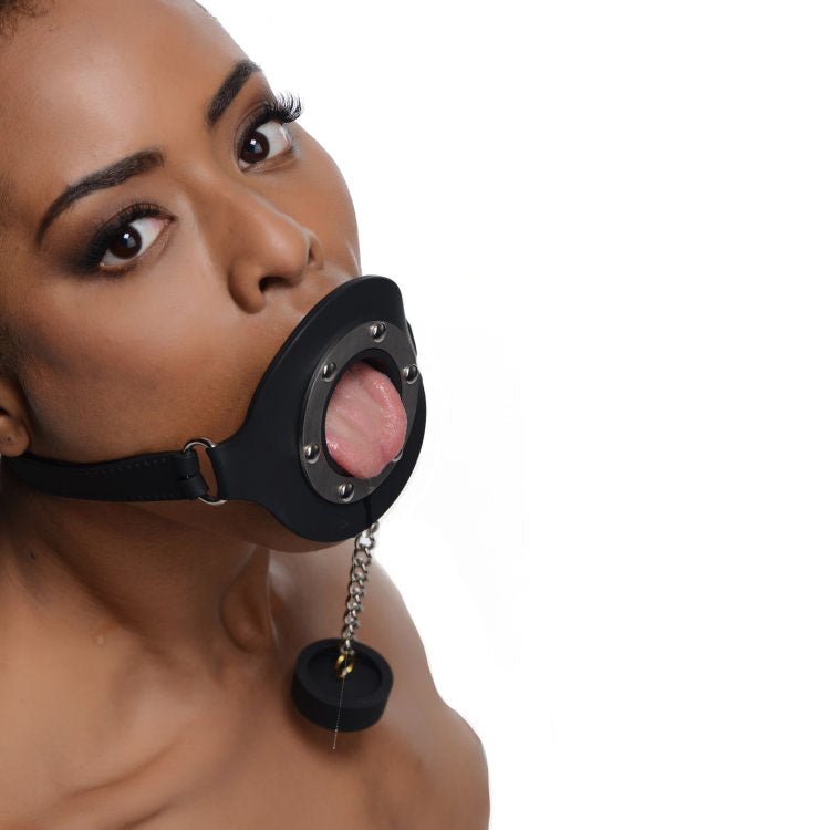 Pie Hole Black Silicone Feeding Gag for Sensory Play