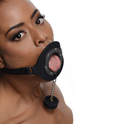 Pie Hole Black Silicone Feeding Gag for Sensory Play