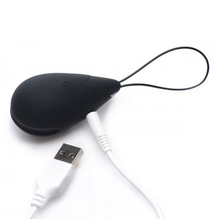 XR Brands 10X Silicone Love Egg Vibrator Black