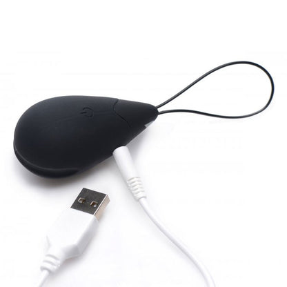XR Brands 10X Silicone Love Egg Vibrator Black