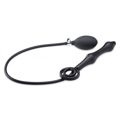 Master Series Black Inflatable Anal Plug with Cock Ring