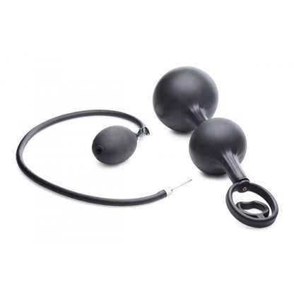 Master Series Black Inflatable Anal Plug with Cock Ring