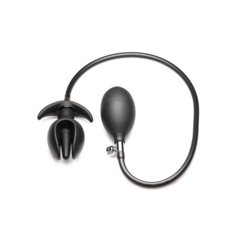 Master Series Black Inflatable Silicone Anal Plug