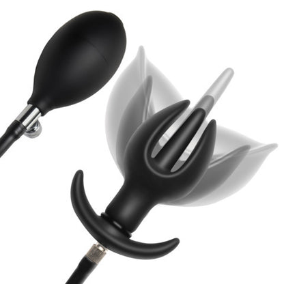 Master Series Black Inflatable Silicone Anal Plug
