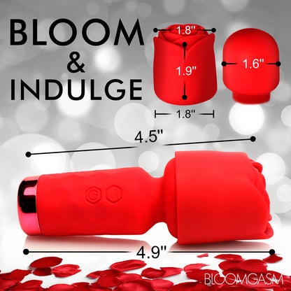 XR Bloomgasm Red Mini Magic Wand with Flexible Neck and Removable Rose Attachment