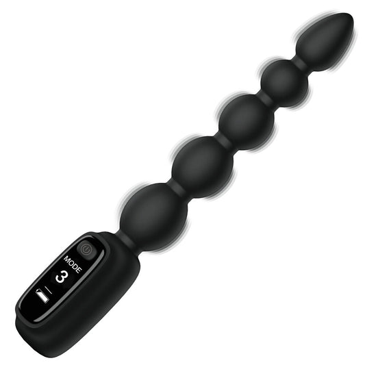 Play Hard Pink Digital Silicone Anal Beads with LED Screen