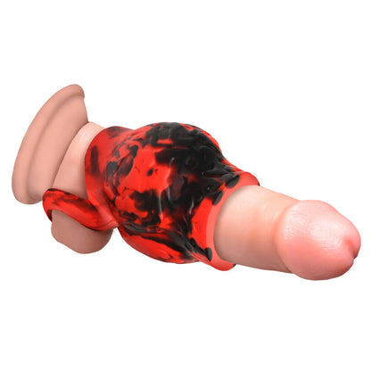 Fantasy Forge Black Silicone Girth Enhancer with Canine Knots