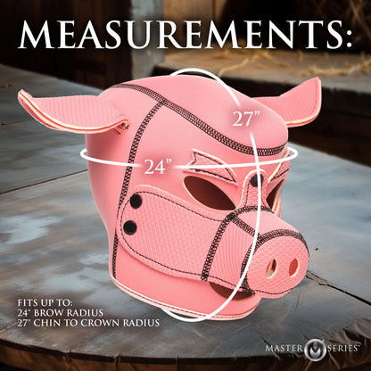 Master Series Pink Swine Neoprene Hood with Muzzle and Ears