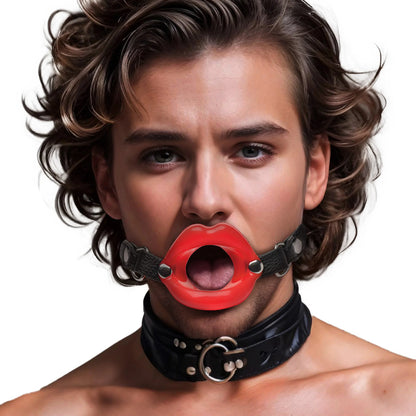 Juicy Lips Red Silicone Open Mouth Gag