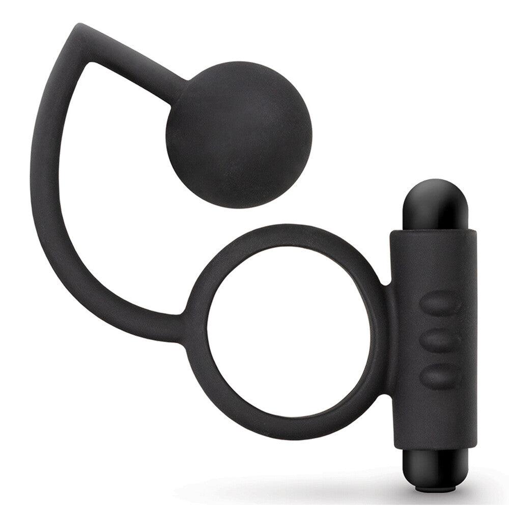 Blush Novelties Anal Adventures Platinum Ball With Vibrating Cock Ring