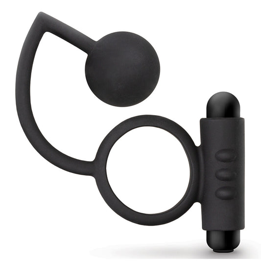 Blush Novelties Anal Adventures Platinum Ball With Vibrating Cock Ring