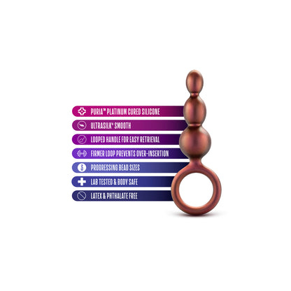 Blush Novelties Anal Adventures Matrix Beaded Loop Butt Plug Features
