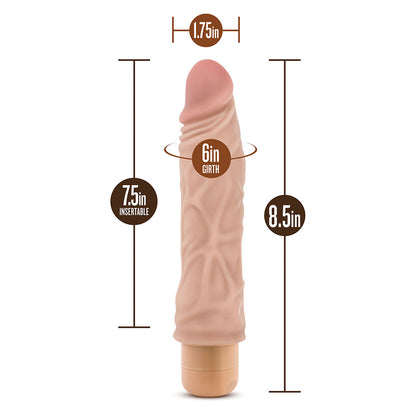 Dr. Skin Flesh Tone Vibrating Dildo with Adjustable Intensity