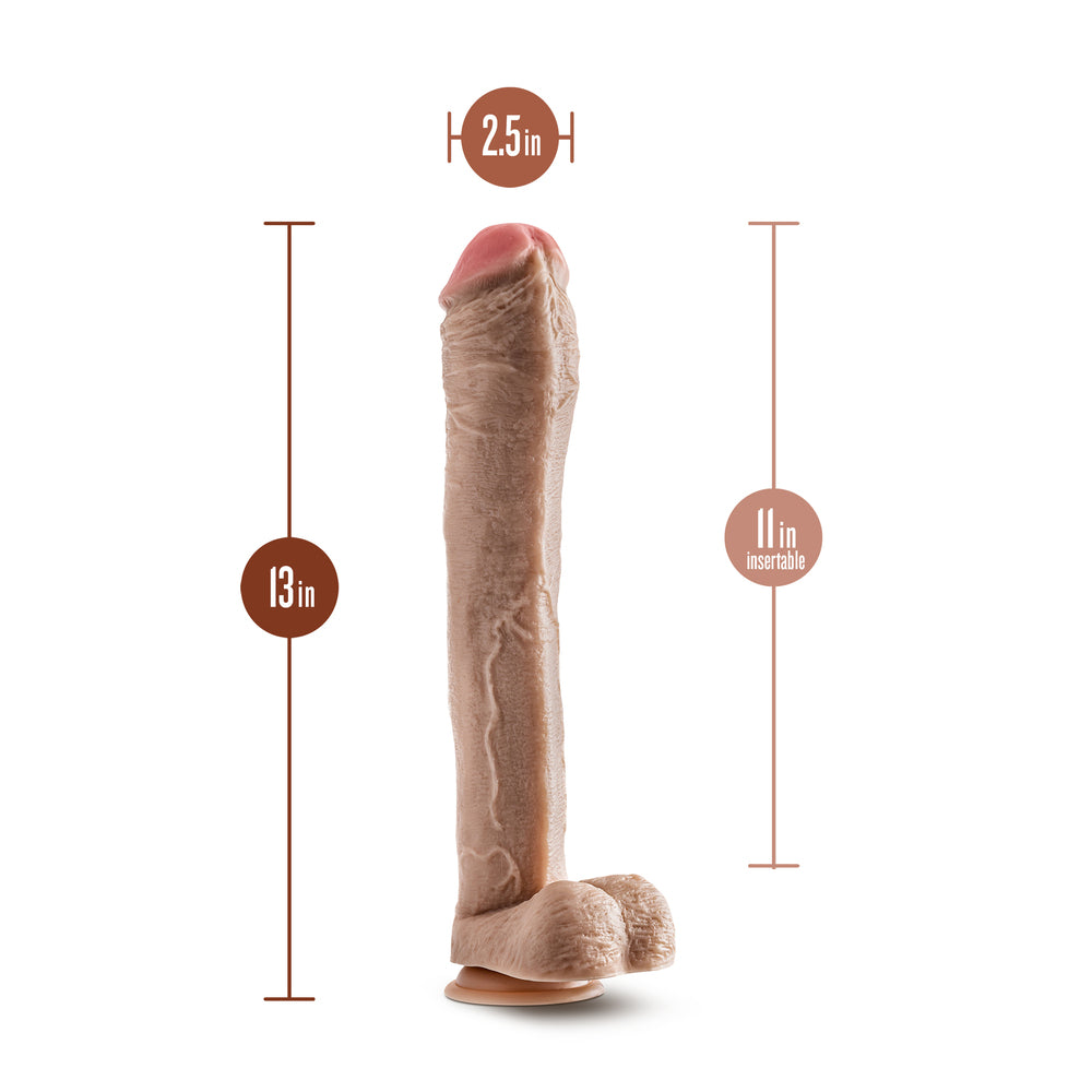 Dr. Skin 13 Inch Mr. Ed Dildo with Textured Balls and Suction Cup Base