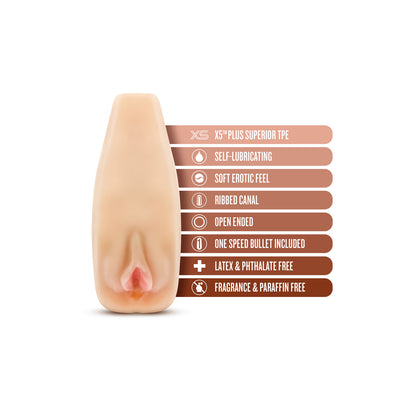 M Elite Natasha Self Lubricating Masturbator with Vibrations