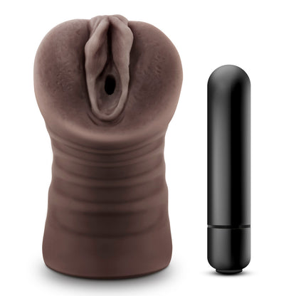Brianna Hot Chocolate Soft TPE Vibrating Masturbator
