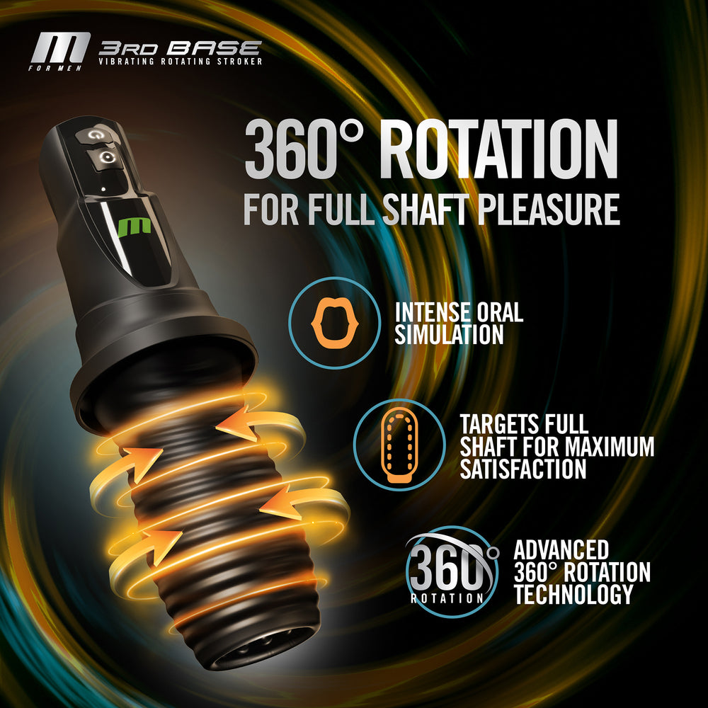 Blush Novelties 3rd Base Vibrating Rotating Masturbator Features