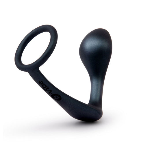 B-Vibe Black Ringer Cock Ring and Butt Plug