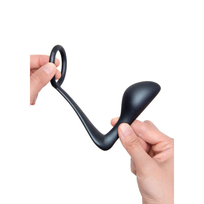 B-Vibe Black Ringer Cock Ring and Butt Plug