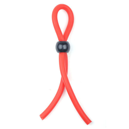 Vibrant Red Adjustable Rubber Cock Ring for Stamina