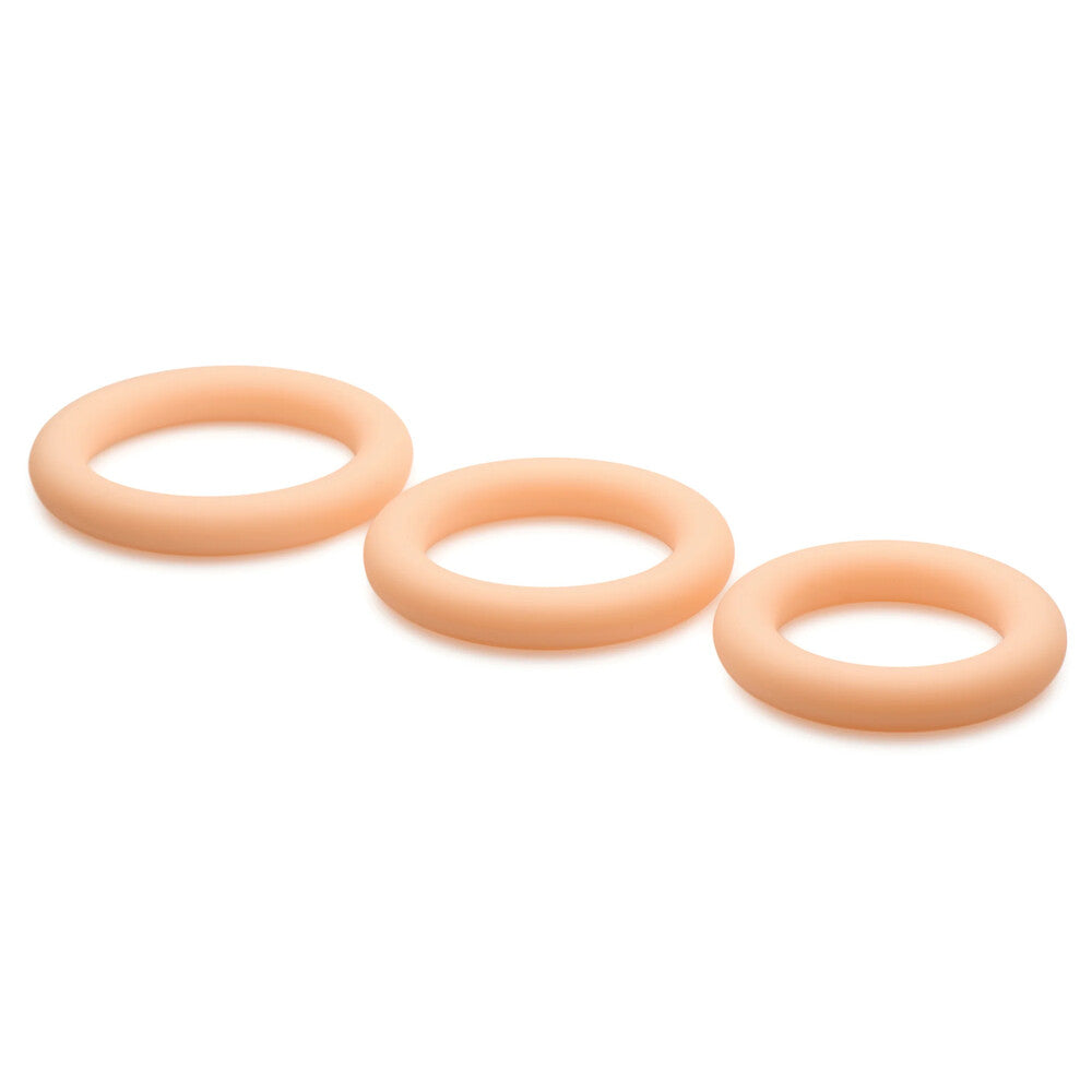 Jock Discreet Silicone Cock Ring Set in Skin Tone - 3 Sizes