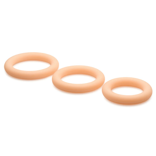 Jock Discreet Silicone Cock Ring Set in Skin Tone - 3 Sizes
