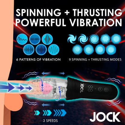 Jock Clear TPE Spinning Thrusting Vibrating Masturbator
