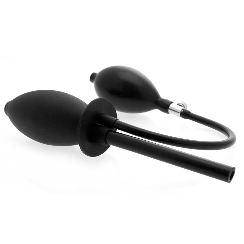 Clean Stream Black Inflatable Enema Plug with Tube