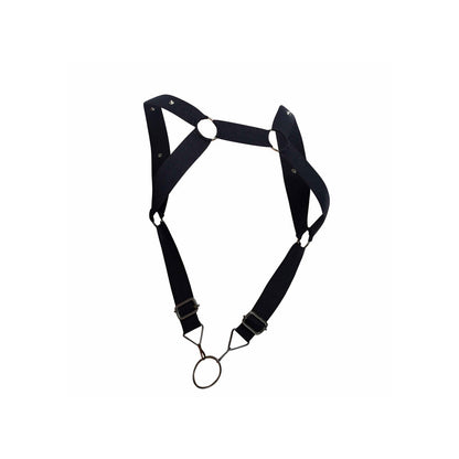 Male Basics Black Dungeon Straight Back Harness with Cockring
