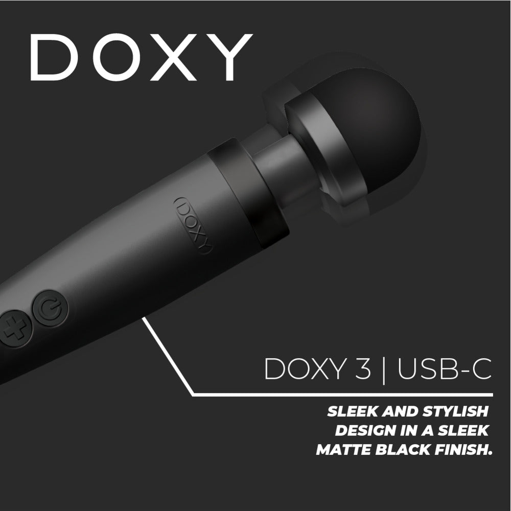 Doxy Black USB Powered Wand Massager with 10ft Cable