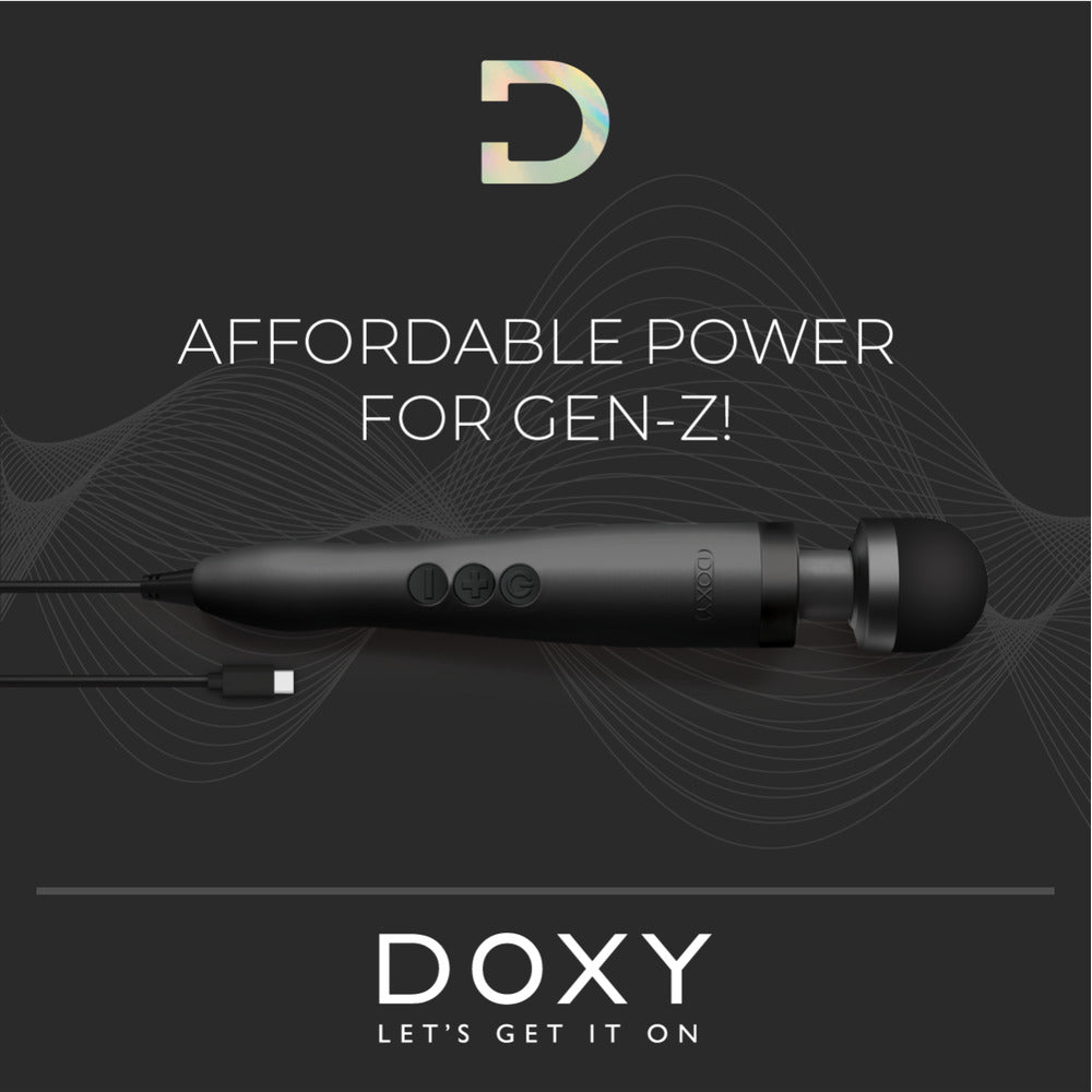 Doxy Black USB Powered Wand Massager with 10ft Cable