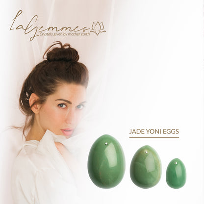 La Gemmes Green Jade Yoni Egg Set for Emotional Healing
