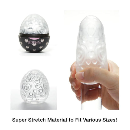 Tenga Lovers Egg White Masturbator with Heart Structure