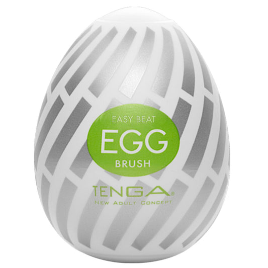 Tenga White Brush Egg Flexible Silicone Masturbator