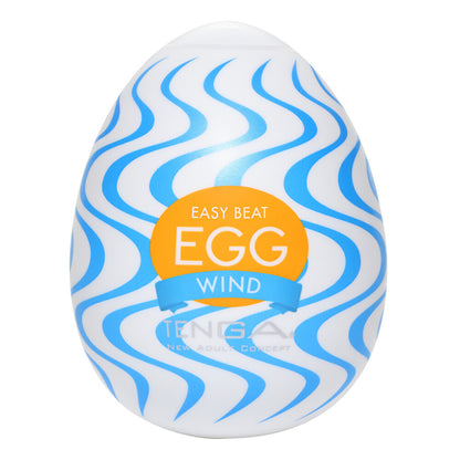 Tenga Wind Egg White Flexible Masturbator with Wave Texture