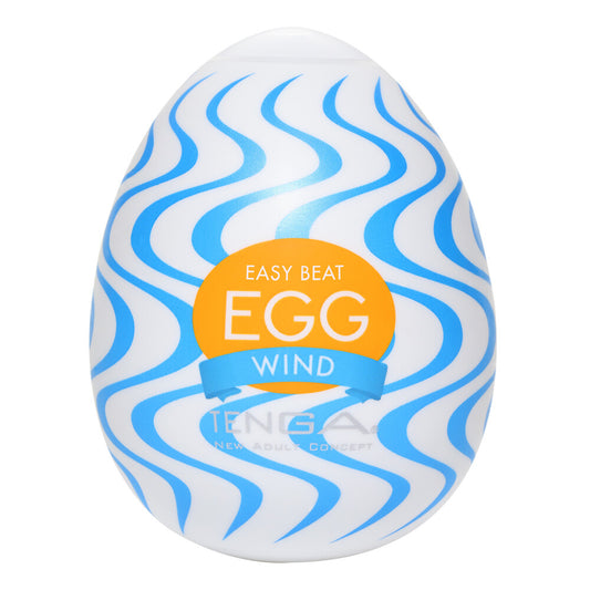 Tenga Wind Egg White Flexible Masturbator with Wave Texture