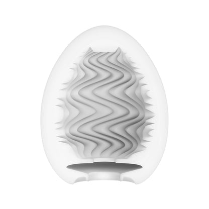 Tenga Wind Egg White Flexible Masturbator with Wave Texture