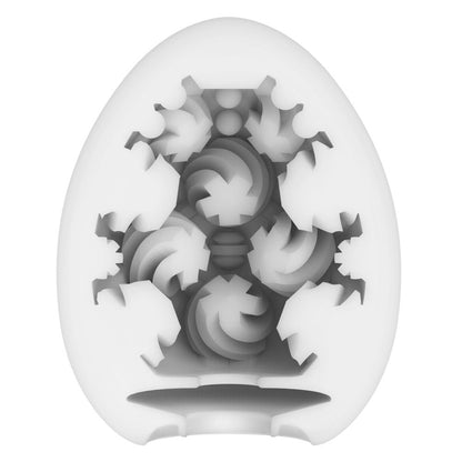Tenga White Curl Egg Masturbator with Grooved Texture